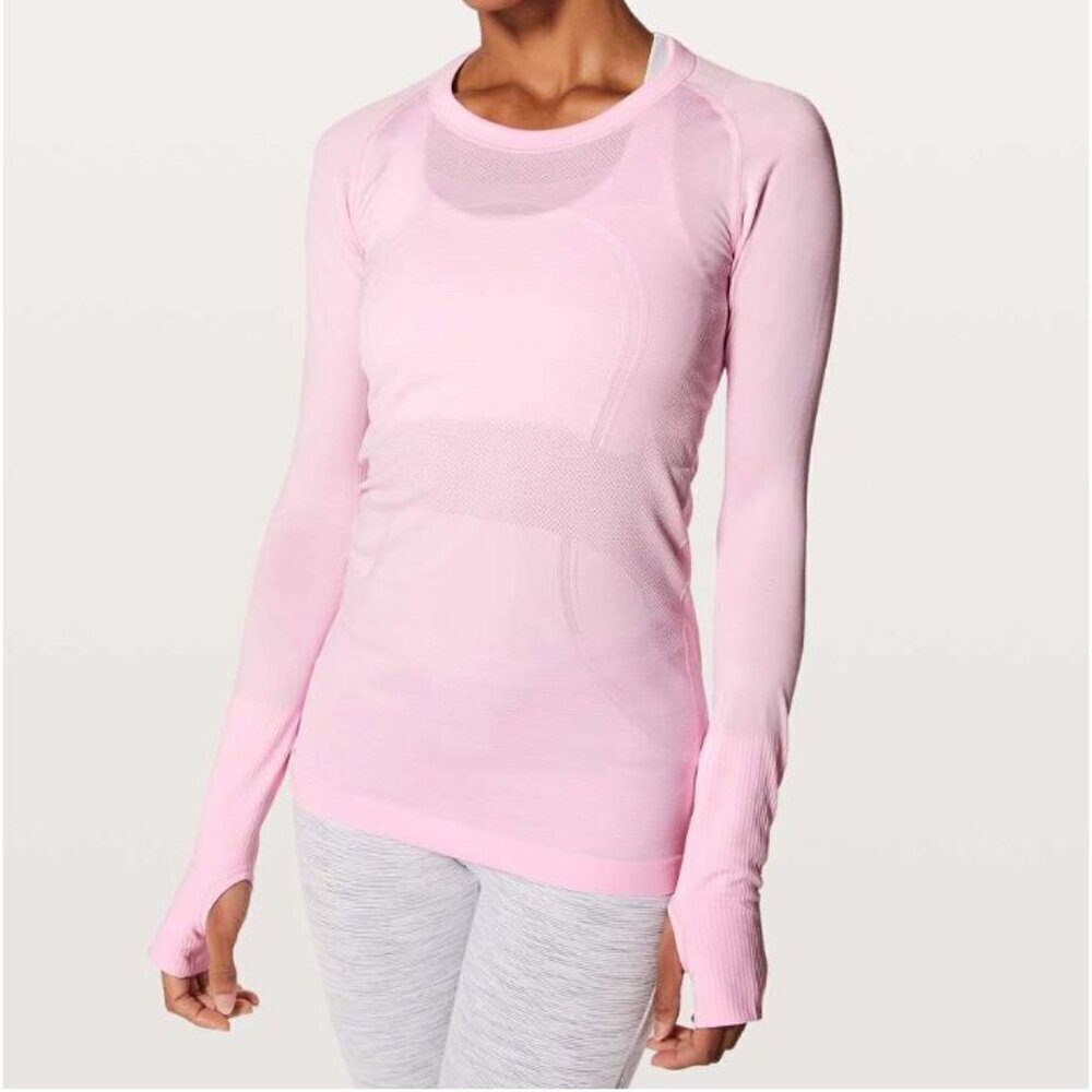 Lululemon Swiftly Tech Long Sleeve Crew Pearl Pink Size 8
